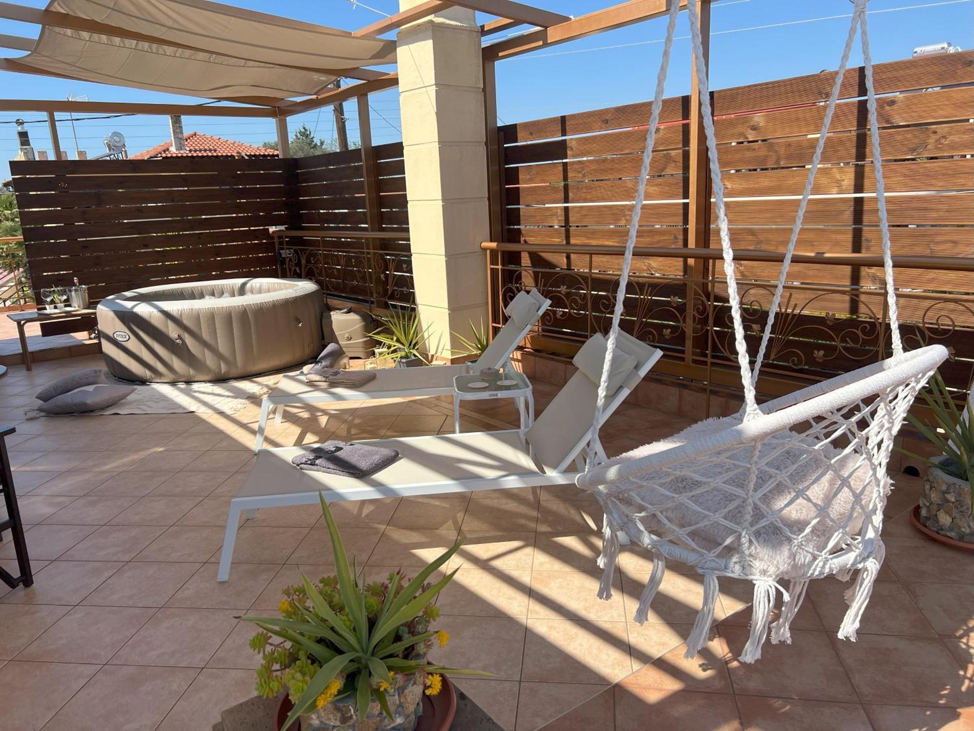 Апартаменты Doormat# Wait 'N Sea, Jacuzzi, Luxury Stone House Эпаноми Экстерьер фото